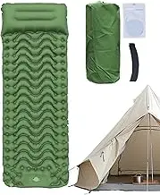 ing Mattress, Outdoor Sleeping ing Mattress with Pillow, Built-in Foot Pump Foldable Sleep Mat Compact Gear for Men Women Backpacking