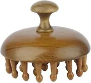 Wooden Scalp Massager Brush, Round Head Design with Ball-Tipped Bristles, Hair and Scalp Care Tool