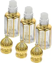 Healeved 3Pcs Roller Bottles Empty Essential Oil Containers Portable Perfume Bottles for Travel and Home Use Leak Design Easy Refill Compact