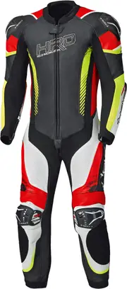 Held Brands Hatch, leather suit perforated 1pcs. , color: Black/White/Red/Neon-Yellow , size: 27