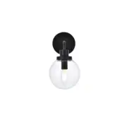 Living District Hanson 1 Light Wall Sconce, Black/Clear - LD7031W8BK