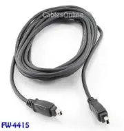 15ft. IEEE 1394 Firewire 4 Pin to 4 Pin M/M Cable Black