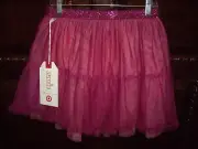 T17 NWT Girls Size L 10 12 Target Annie Movie Tulle Skirt Dark Maroon Layers