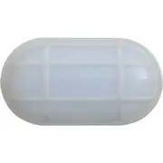 Bulkhead Wall Light Lamp 20W Oval White 3000K IP65 Optional Cage 1600LM
