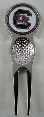 Collegiate NCAA Golf Divot Repair Tool Ballmark Silver South Carolina Gamecocks