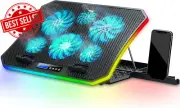 C12 Laptop Cooling Pad RGB Gaming Notebook Cooler for Desk and Lap Use, Laptop
