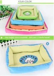 Anti-slip Bottom Canvas Straw Padded Pet Bolster Bed Kennel Crate Carrier Mat