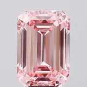 2 CT Lab Grown Stone Light Diamond Emerald Cut Natural Pink Color VVS1 Clarity