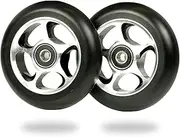 100mm Re-Entry Pro Scooter Wheels - Pair of 100mm Scooter Wheels - Freestyle Urethane - Scooter for Kids - 24mm x 100mm - Bearings Installed in Scooter Wheel - 90 Day Warranty - Scooter Parts