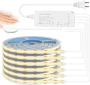 Lichaser COB LED Strip 1M, 6 Rolls of Flexible LED Lights for Wood Slat Wall Panels and Acoustic Panels in Parallel with 3000K Dimmable Touch Sensor, Cuttable COB Light Strip for Cabinet, Shelf