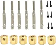 kowaku RC Car Hex Wheel Hubs Drive Adapter Modification Repair Yk4082 4102 6061 Replacement Remote Control Car Widened Combiner, 6x6 Has Output Shaft