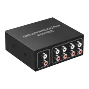 10X(4 Ports Bi-Directional R L Audio Switcher Box Audio Rotary Switch Plug3155