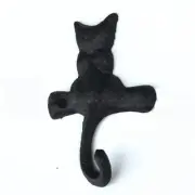 Wall Mounted Cast Iron Coat Hook - Cat Shaped Home Decor - Rustic Wall Hanger...
