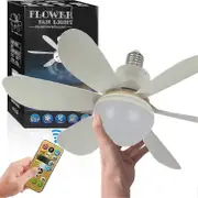 Socket Fan Ceiling Fan with Light and Remote, Socket Fan Light with 3-Speed Wind Adjustment, 20.5' Ceiling Fan with LED Light, Summer Home Improvem...