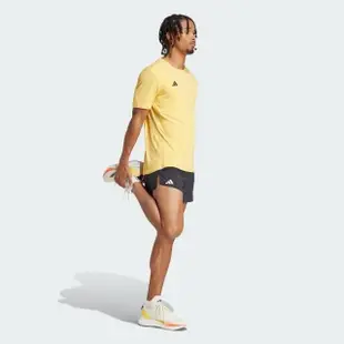 【adidas 愛迪達】Adizero E Short 男 短褲 運動 慢跑 輕質 吸濕排汗 中腰 內三角褲 黑(IN1159)