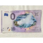 2019 歐盟 0歐元 加拿大 尼加拉瀑布 彩色版 紙鈔 (現貨, 附發票)