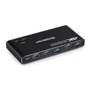 Simplecom KM420 2-Port HDMI KVM Switch HDMI 2.0 4K@60Hz 4-Port USB 3.0 Hub