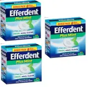 Efferdent Plus Mint Anti-Bacterial Denture Cleanser 44 Tablets X 3 Packs