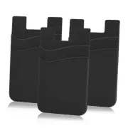 Phone Wallet, Phone Card Holder Stick on Credit Card Holder Black Black Black