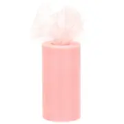 6 inch 50 Yards Tulle Ribbon Rolls Pastel Netting Fabric, Light Pink