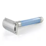 Edwin Jagger Blue Double Edge Safety Razor With Long Handle
