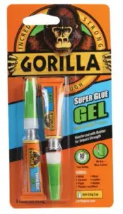 GORILLA SUPER GLUE GEL 2x 3G Tube | Tough, Fast Setting, No Run | Anti-Clog Cap