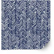 [Namly Design] Tiles Sticker - Herringbone Decals / Navy and White / 24 pcs
