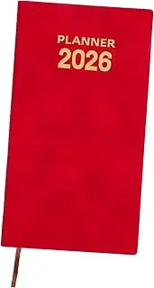 ARTIBETTER Portable Pocket Journal Notebook Planner Pu Leather Cover 2026 Pocket Planner Calendar Notebook For Weekly School Planner