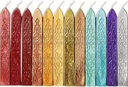 12 Pieces Sealing Sticks with Wicks Antique Fire Manuscript Sealing for Wax Seal Stamp (12 Colors)