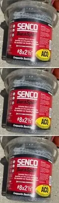 Lot 3 Senco #8x2 1/2 Dura Spin Decking Screws, Square Dr. Composite Decking, 800