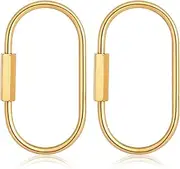 [Generic] 2 PCS Brass Screw Lock Keychain,Gold Brass Key Rings,Durable Simple Brass Keychain Holder,Gold Key Ring Carabiner Clip Keychain Clip