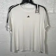 Adidas Plus Size Aeroready Train Essentials 3-Stripes T-Shirt white black 3X