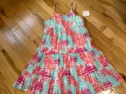 NWT Falls Creek Tie Dye PEASANT Boho Style Tiered Dress Sz 14/16 Girls