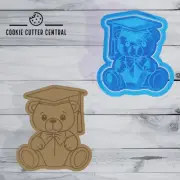 Graduation Teddy Bear Cookie Cutter and Embosser - 7cm x 6.2cm