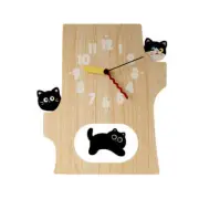 Cat Wall Clock, Wooden Running Cat Pendulum Wall Clock, Kids Room Wall Clock