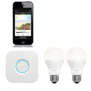 Philips Hue Wi-Fi Starter Kit w/ 2x E27 Warm White LED Light Bulb/2.0 Bridge/App