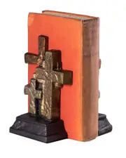 Bey-Berk Cast Metal Cross Bookends
