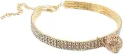 SUPVOX Sparkly Rhinestones Pet Collar for Cats and Dogs Adjustable Elastic Necklace with Hollow Bell Charm Stylish Pet Decor for Everyday Use and Special Occasions
