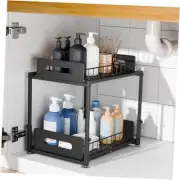 2 Tier Under Sink Organizers and Storage, Slid Out Cabinet Organizer Shelf,