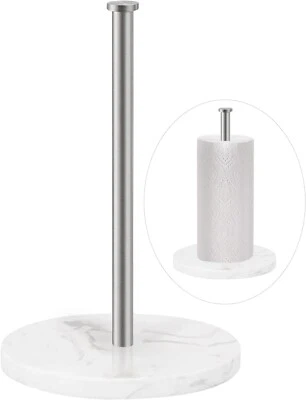 Paper Towel Holder Marble Kitchen Towel Stand Silver Paper Roll Holderfor Bat...