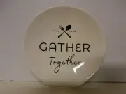 Demdaco Kitchen Utensil Spoon Rest "Gather Together" Ceramic, New, 4 1/8" Wide