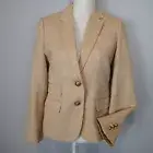 J.CREW Dalton Blazer Linen cotton Herringbone Size 4 NWT jacket gold tone butto