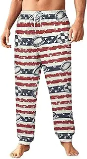 [Generic] Men's Sweatpants, Flag and Rugby Icon Arrangement-47, Polyester Joggers, Sweatpants Jogging Pants for Workout Running
