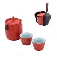 在飛比找樂天市場購物網優惠-附發票 仙德曼喜盞茶具組(一壺二杯)附皮套 壺200ml 杯