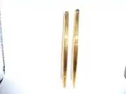 Parker Vintage Insignia Ribbed Gold Plated Ball Pen Set--new old stock