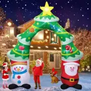 Christmas Snowman Santa Tree Archway Airblown Inflatable Decor Outdoor Light LED