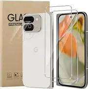Screen Protector for Google Pixel 9 Pro Fold, [2+2 Pack] Ultra Clear 9H Hardness Tempered Glass [Fingerprint Unlock] Bubble Free Protective Film with Camera Lens Protector