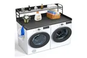 VEVOR Washer Dryer Countertop with Shelf 54"x27" Wooden Washer Dryer Cover Black