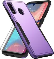 [Asuwish] Phone Case for Samsung Galaxy A20 A30 with Tempered Glass Screen Protector Cover and Slim Thin Hybrid Full Body Protective Mobile Cell Accessories M10s A 30 20A SM A205G Women Men Purple