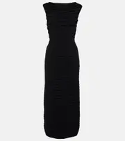 [Alaia] Alaïa Striped midi dress AU 8 black